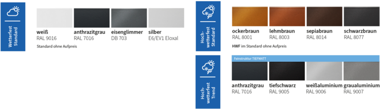 Farben der HWF-Premium-Farbreihe