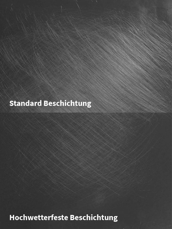 Kratztest: Standardbeschichtung im Vergleich zur hochwetterfesten Beschichtung