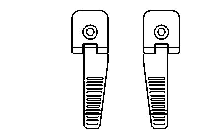 Klappgriff (Oberteil L/R+ 2xUnterteil), Zinkdruckguss für Spannrahmen